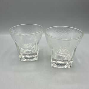 Vintage Libbey St. Regis Cocktail Rocks Glasses Textured 3" Mid Century Set/2